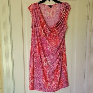 George Pink Ruched Wrap Mini Dress